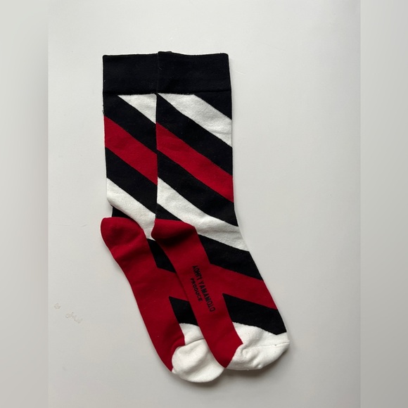 Yohji Yamamoto Bold Diagonal Stripe Socks - Picture 1 of 5